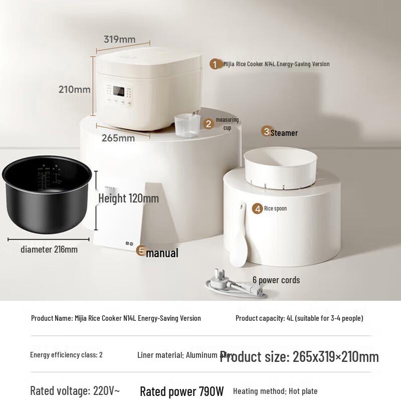 Crock pot intelligente Xiaomi da 4L con cestello per la cottura a vapore