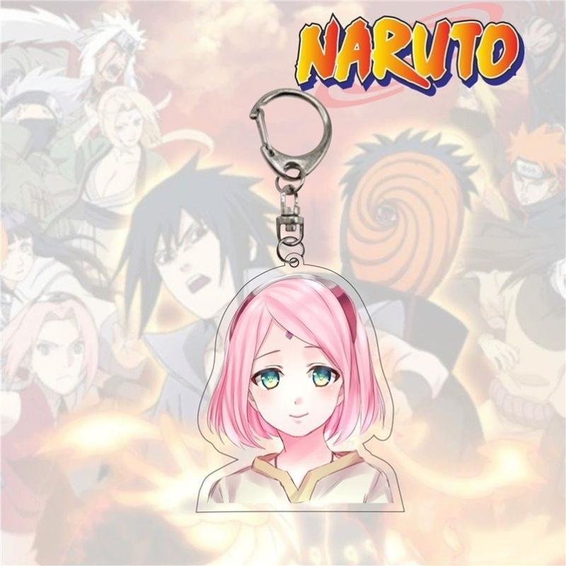 Anime Naruto Acrylic Keychain Accessaries Uzumaki Naruto Cartoon Keyring