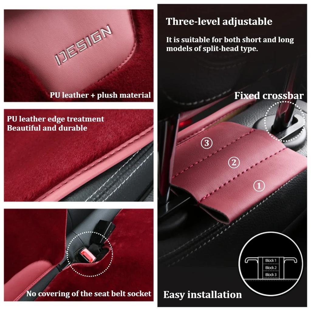 1pc Luxury Plush Winter Car Seat Covers Napa Leather Soft Warm Comfortable Good Insulation Breathable Bottom Holes Universal Fit