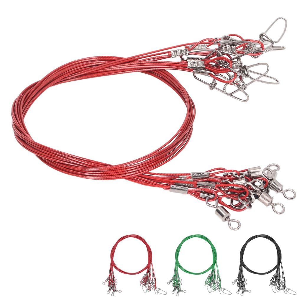 10 Stück 50cm Angelvorfächer Vorfächer Anti-Biss Angelschnur Vorfächer mit Wirbeln Ine Vorfächer