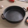 Lilang 33cm Deep Cast Iron Frying Pan with Wood Lid