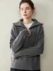Women's Cashmere Stand Collar Zipper Sweater - Loose Fit Pullover & Cardigan