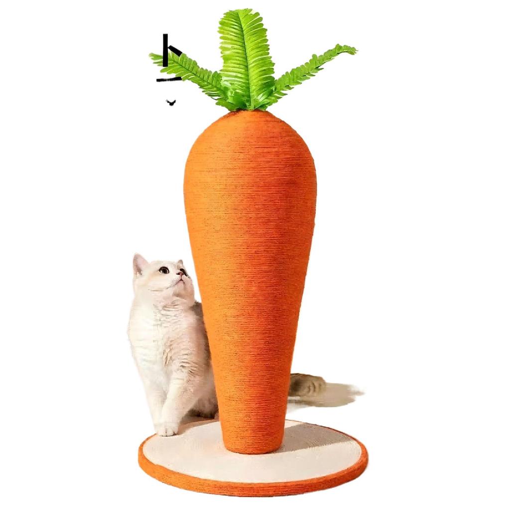 Extra Large Wear-Resistant Sisal Carrot Cat Tree & Scratching Post Toy