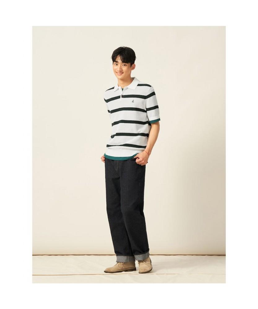 Binpolmen Bold Stripe Collared Neck Knit White (Bc5451C421)