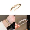 Minimalist Zircon Round Cuff Bracelet For Women Copper Jewelry Gift