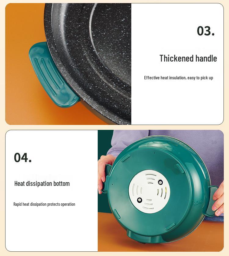 110V Mini Non-Stick Electric Baking Pan & Frying Pot: Multifunctional Home Oven & BBQ Stove