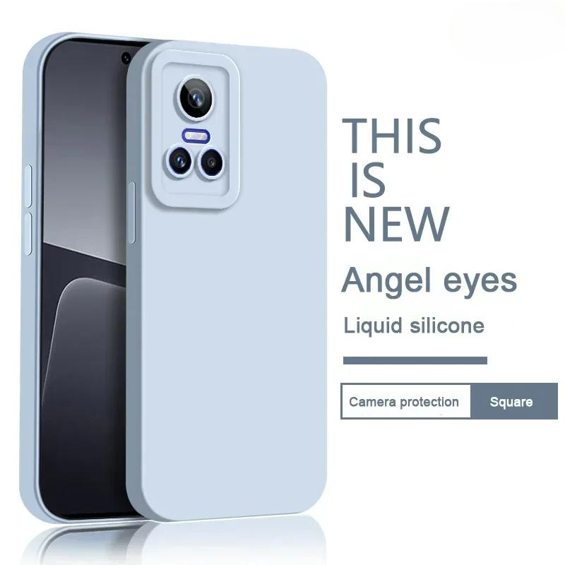 

Жидкий силиконовый чехол для телефона Angel Eyes для OPPO Realme GT Neo3 Neo 3 3T 150W 5G Мягкий чехол Candy для защиты объектива корпуса