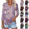 Women's Fashionable Casual Halloween Print V-neck Three-quarter Sleeve