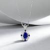Xian Can S925 Sterling Silver Royal Blue Pendant Necklace for Women - Elegant, High-End Clavicle Chain