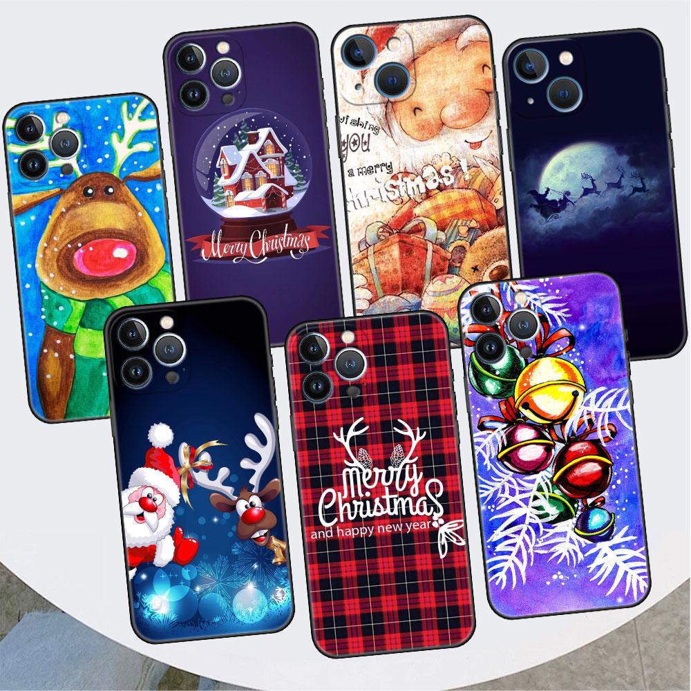 Merry Christmas Case For Apple iPhone 14 Pro Max 13 11 12 Mini SE 7 8 Plus X XS 6 6S Silicone Shell Phone Cover Soft TPU Funda