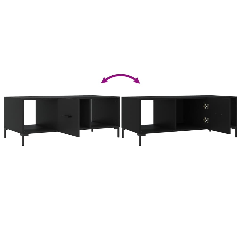  Coffee Table, Black, 102x50x40 Cm, Wood-based Material