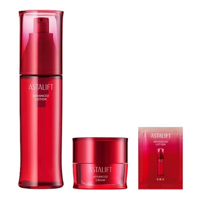 Set per la cura della pelle: Lozione avanzata (Scorta per 2 mesi 130 ml) + Crema Avanzata (Scorta per 1 mese 30g) + Campione di lozione in omaggio