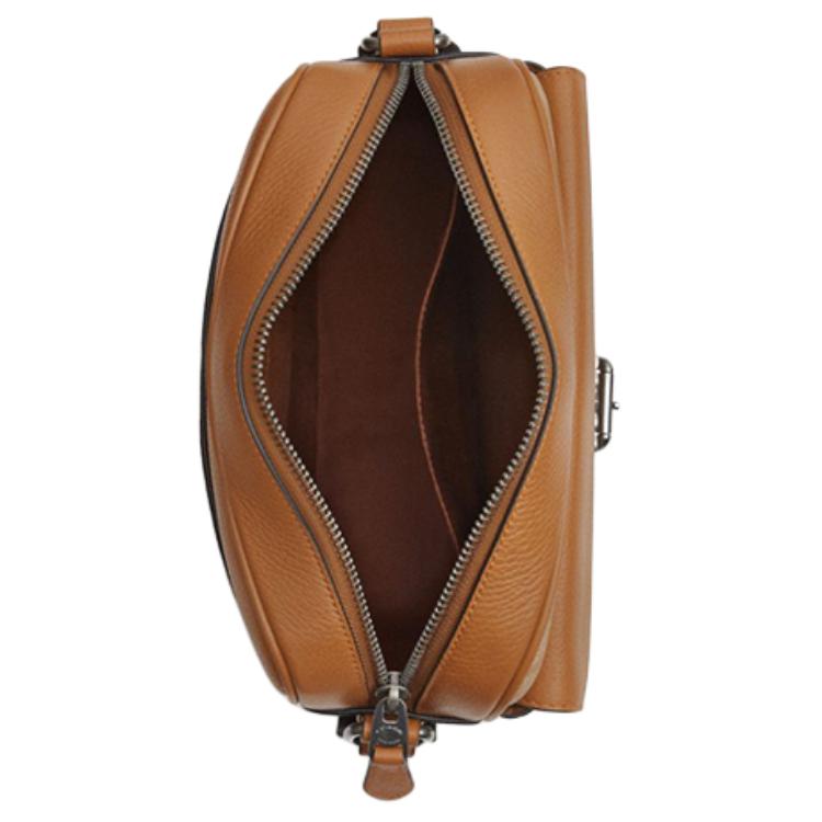 Coach Hudson 23 Color Block Classic Logo Crossbody Bag Medium Men Bags Light-Saddle-Brown CR339-QBMYC