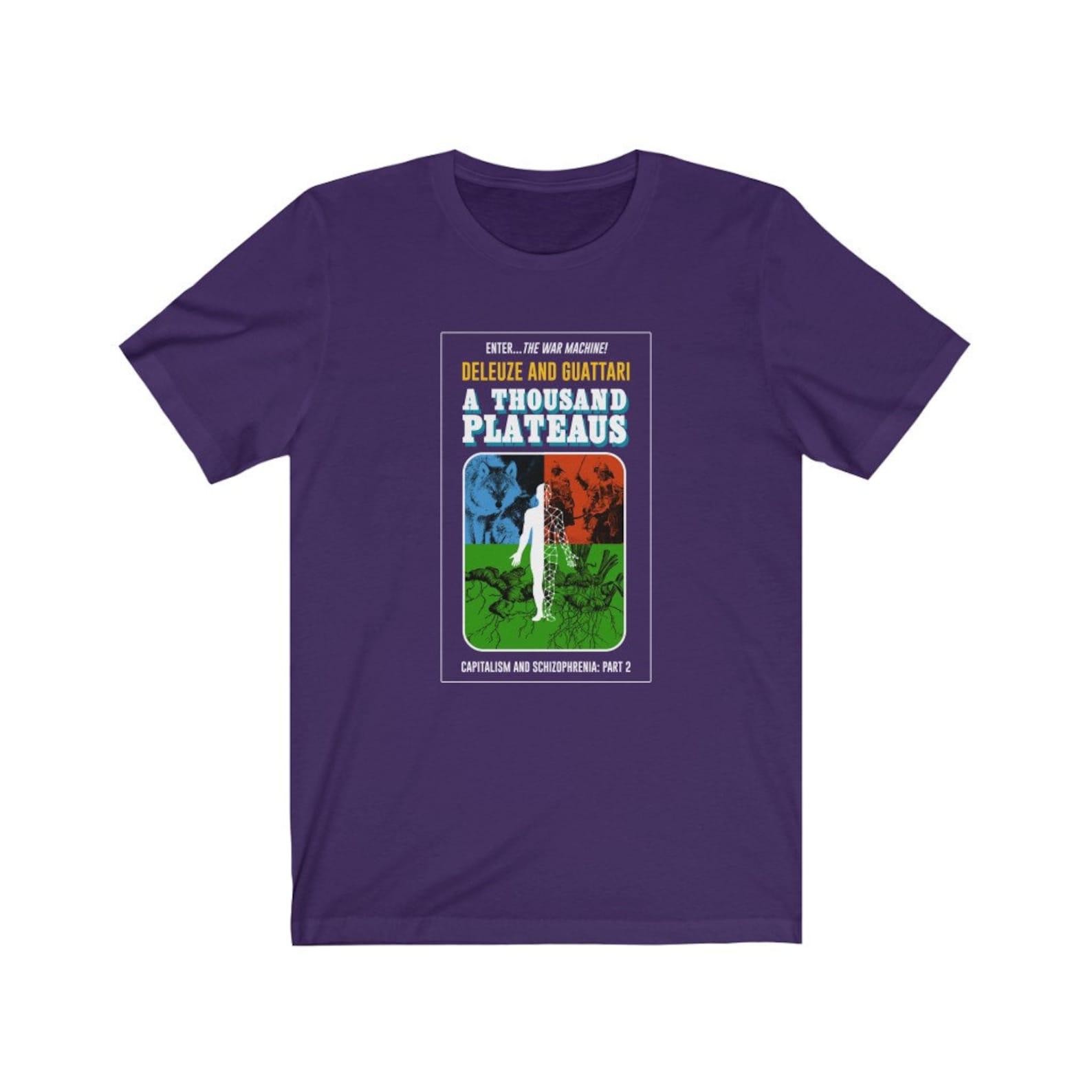 Deleuze and Guattari A Thousand Plateaus Mass Market Reimagining Philosophy T-shirt Redux L
