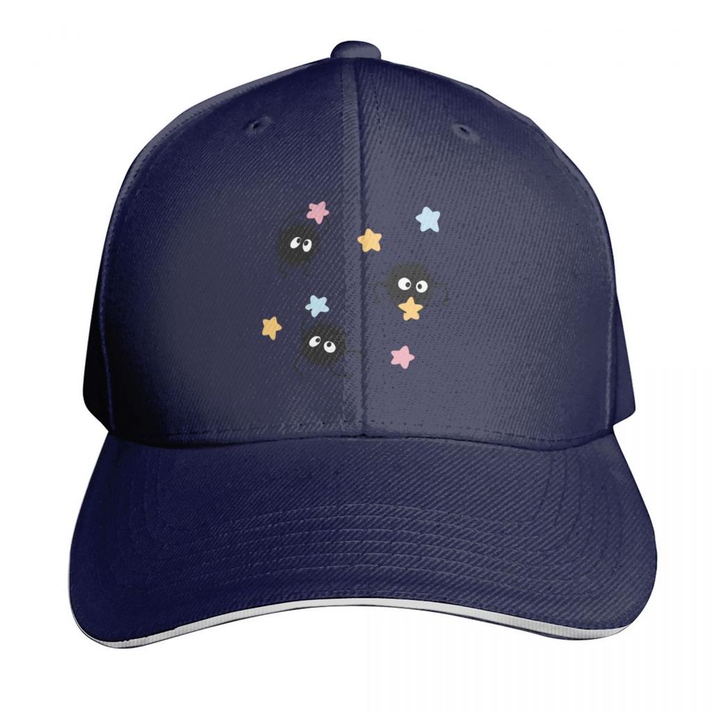 little soot ghosts with colorful stars Baseball Cap Rave birthday Ball Cap Big Size Hat Women Unisexs