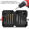 Professional 11Pcs Damaged Screw Extractor Kit Carbon Steel Drill Bit Set Rusted Bolt Removal Tool With Hexagonal Shank Design