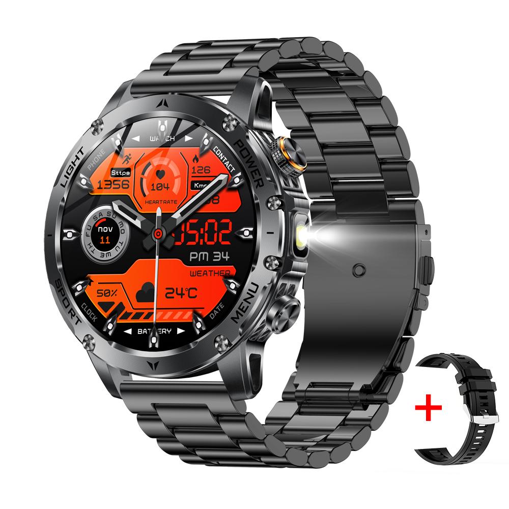 

MEVADEN Новые мужские смарт-часы с Bluetooth-вызовом 1,7 дюйма, спортивный фитнес-трекер, монитор сердечного ритма, светодиодный фонарик, умные часы для Android iOS 1000 мАч AK87 чёрный