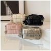 Sliver Square Bag 2026 Fashi Versatile Silver Shoulder Crossbody Bag Female Travel Shopping Bags Luxury Mobile Phe Bag