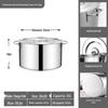 GOWKE 30cm Stainless Steel Stockpot with Lid