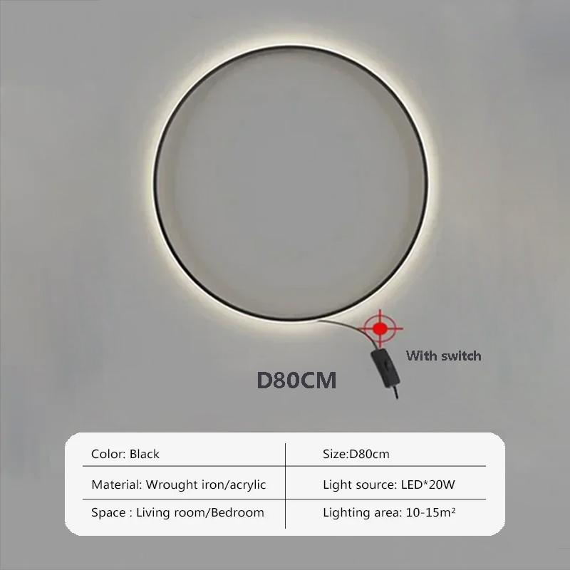 

Современный светодиодный круглый настенный светильник с кольцом Минималистский индивидуальный светильник для спальни, прикроватный светильник для гостиной, дивана, домашнего интерьера, декоративное освещение
