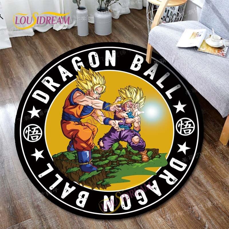 Kulatý kreslený japonský prvek domácí umění měkký protiskluzový koberec počítačová židle dětská herní podložka podlahová rohož dekorativní koberec