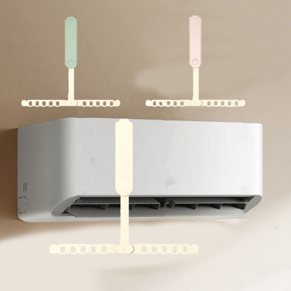 

2Pcs Space Saving Air Conditioning Drying Rack T Type Folding Clothes Drying Rack Hotel зелений