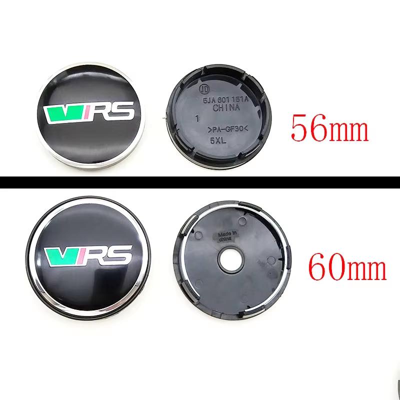 4pcs 56mm 60mm V VRS Logo Car Wheel Center Hub Caps Emblem For Skoda Rapid Octavia Fabia Kodiaq Karoq Laura Superb Accessory
