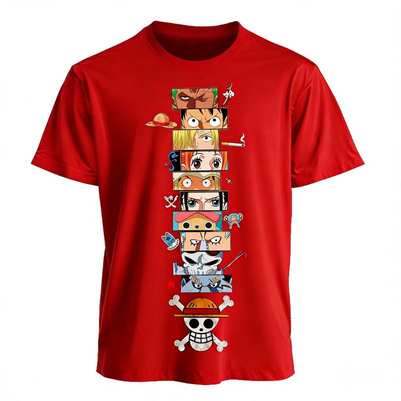 One Piece Anime Luffy Zoro Ace T Shirt Men 2026 Summer Cotton Short Sleeve Graphic Tee Harajuku Streetwear Vintage Casual Tops