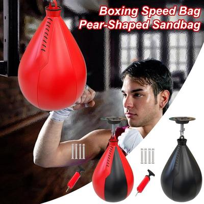 2025 New Boxing Speed Ball Pear Shape PU Speed Bag Boxing Punching Bag Swivel Speedball Exercise Fitness Training Ball for Gym