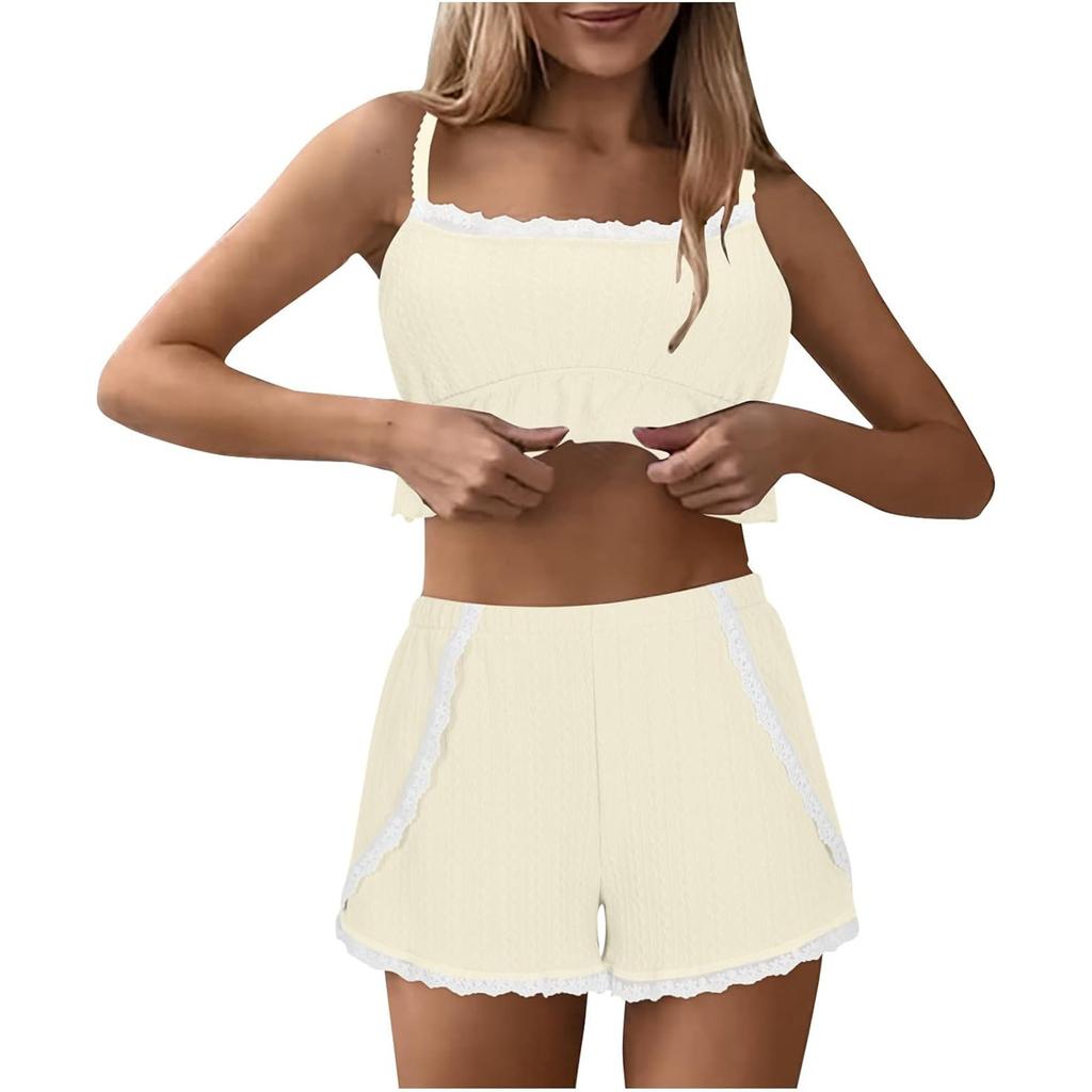 Women's Pajama Set Velvet Sexy Solid Color Shorts Two Piece Set