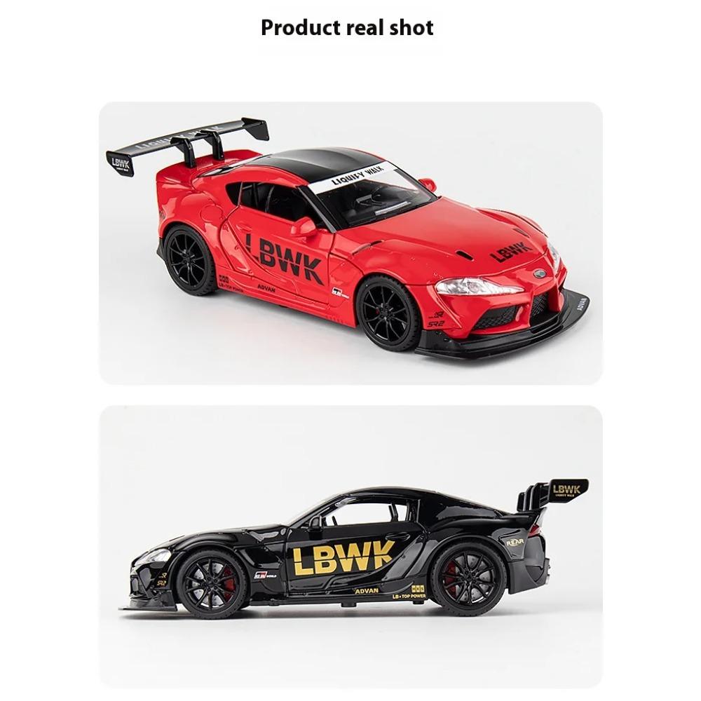 1/22 Toyota GR-Supra Alloy Car Model, Car Model Children's Toys, Simulated Sound and Light Sports Car Boy Gift Ornaments