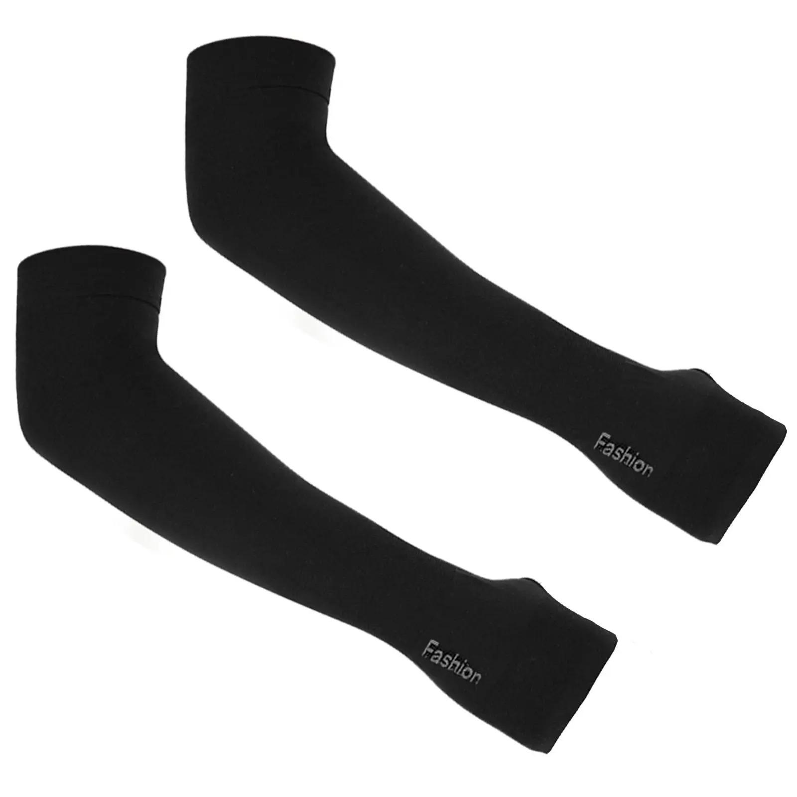 Черные нарукавники для мужчин и женщин UPF50+ Защита от УФ-лучей Охлаждающие солнцезащитные рукава для закрытия татуировок Спортивные рукава для защиты рук