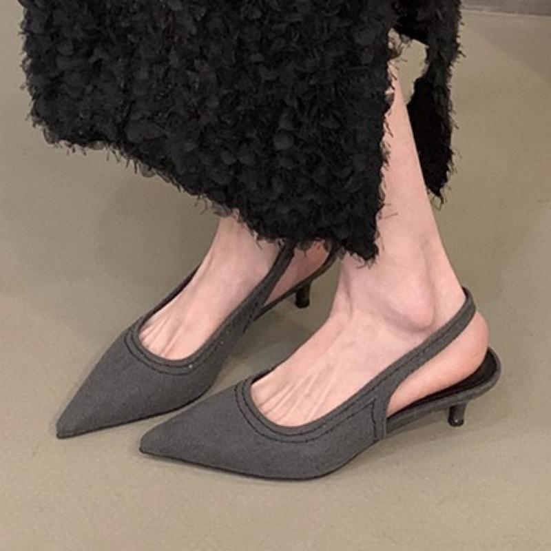 Summer New Womens Sexy Pointed Toe Simple Solid Color Womens Shoes Outdoor Casual Shallow Slip-on Women's Sandals Large Size