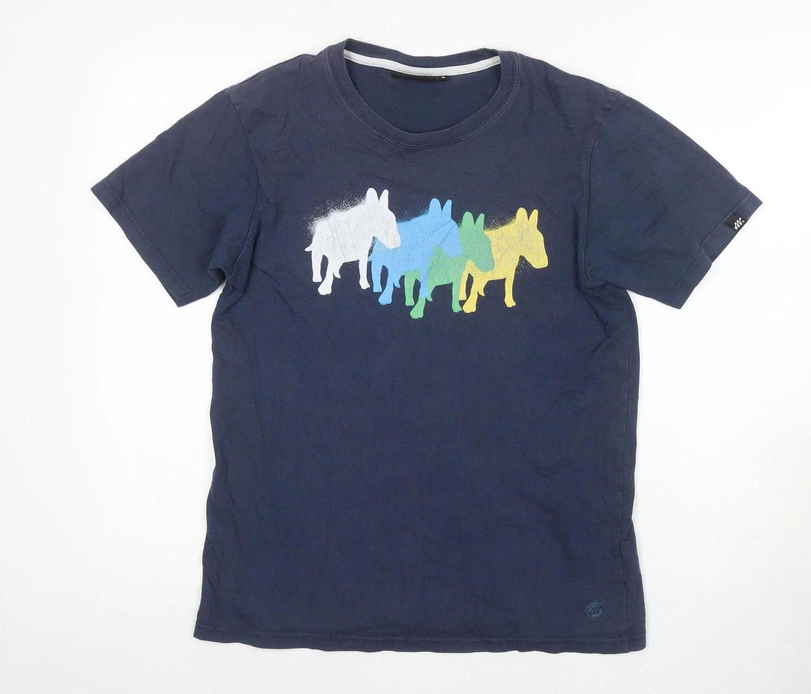 

Boxfresh Men s Blue Animal Print T-Shirt, Size S 2XL