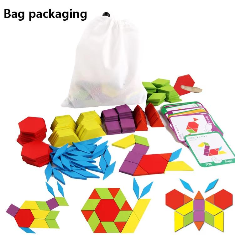 

155 шт. деревянные головоломки, игры-головоломки Монтессори, развивающие игрушки для детей, обучающиеся, развивающие игрушки in bags