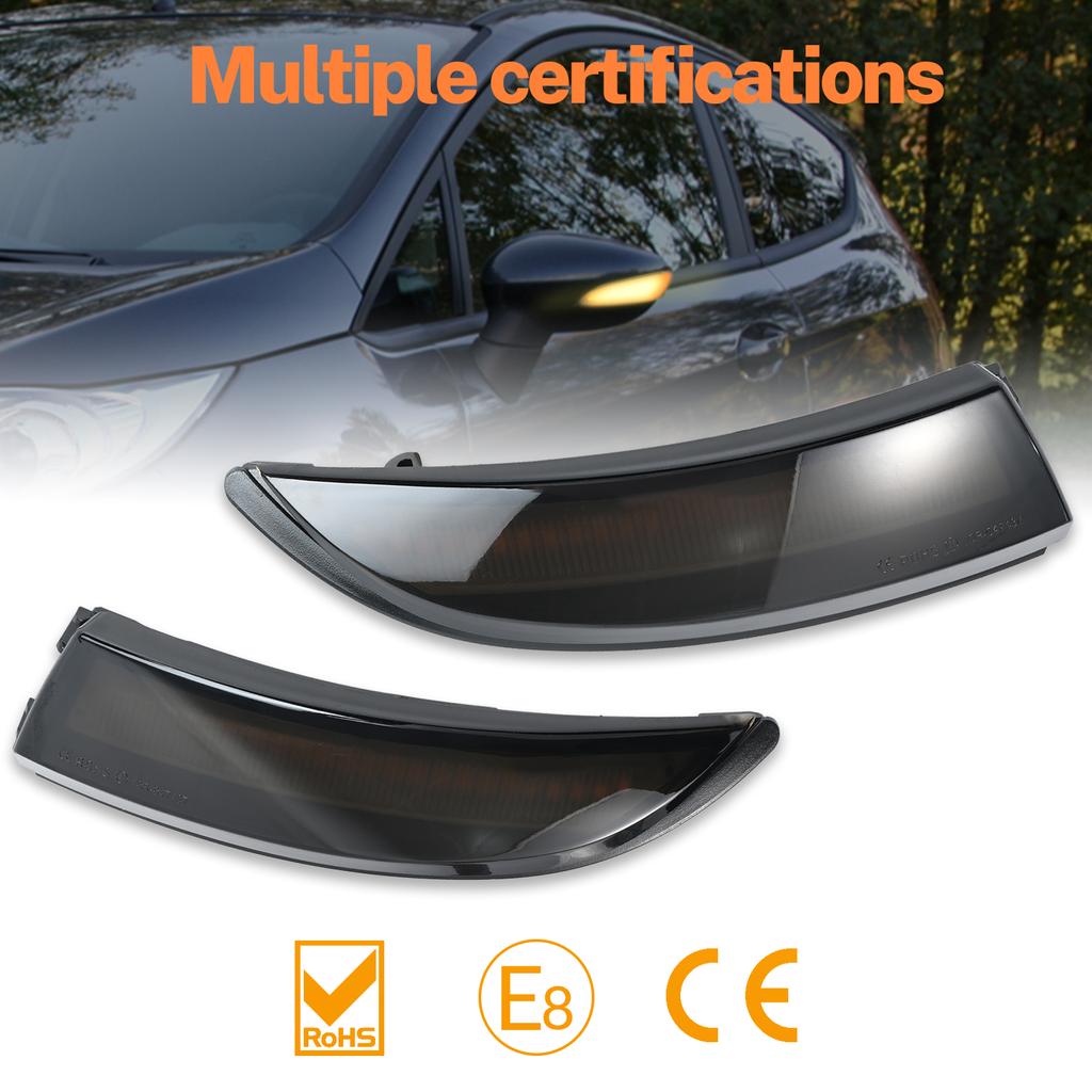 LED Smoked Amber Sequential Turn Signal Light Blinker Side Mirror Indicator For Ford Fiesta MK7 B-Max 2008-2017 Ford Accessories