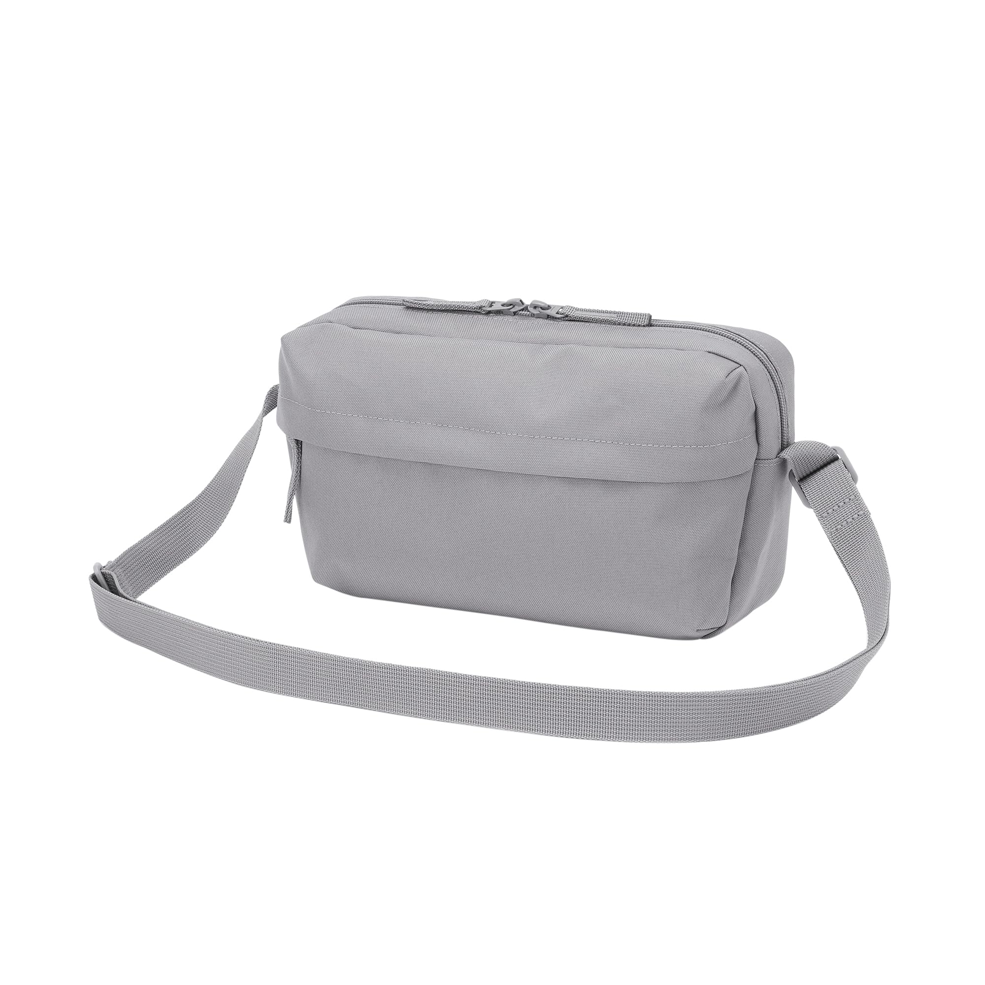 MUJI Recycled Polyester Shoulder Bag with Back Adult Size Gray Water-Repellent Pocket, Unisex, EFD12A6S, серый