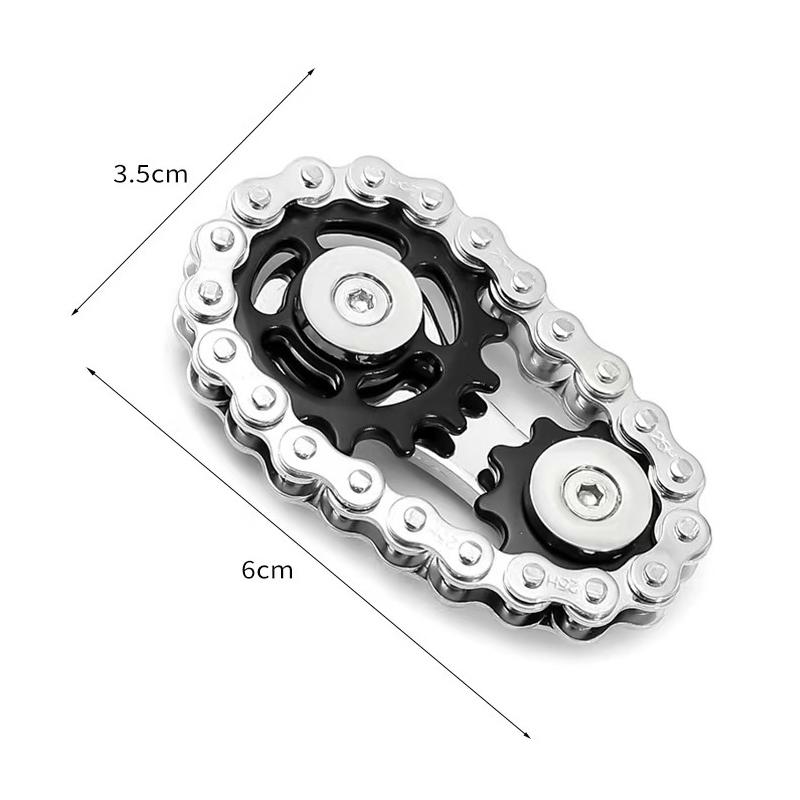 Metal Chain Sprockets Flywheel Fingertip Gyro Fidget Spinner Toys Anti Stress Diy Replace Bicycle Chain Spiner Fidget Toys Kids