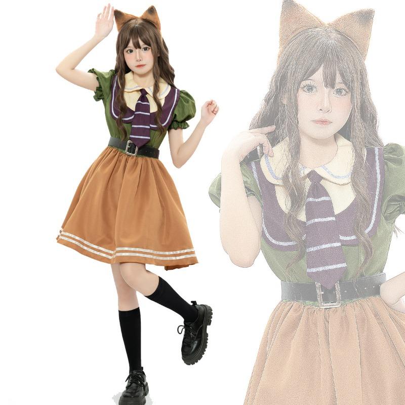 Zootopia Nick Fox Skirt Animal Dress Cosplay Anime Suit With Tail Ears