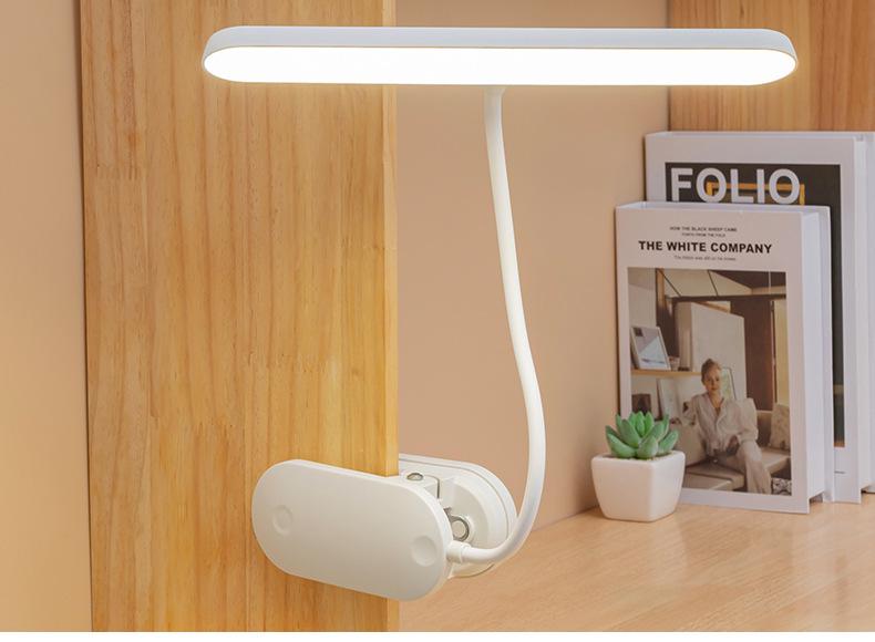 LED Clip-On Desk Lamp: Dual-Power for Bedroom, Study, or Dorm.
