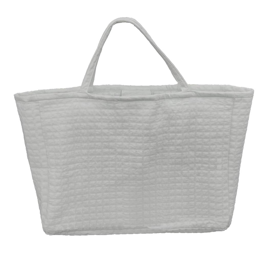 LILIANA Large Quilted Tote Bag, Washable, Perfect for Daycare, Preschool, Travel, and Homecoming (Gray)