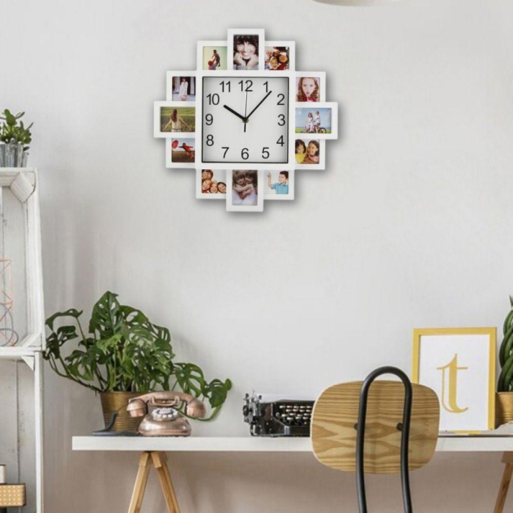 16 Inch Wall-mounted Clock Black White Picture Frame Clock Photo Frame Wall Clock Gift Giving