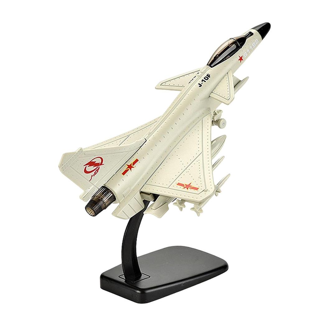 Modèle d'avion de chasse J10 à l'échelle 1/72 avec son et lumière en alliage Avion laiteux