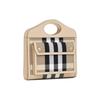 Burberry Vintage Check Canvas Top Handle Bag Beige Leather Trim Handbag 80398561