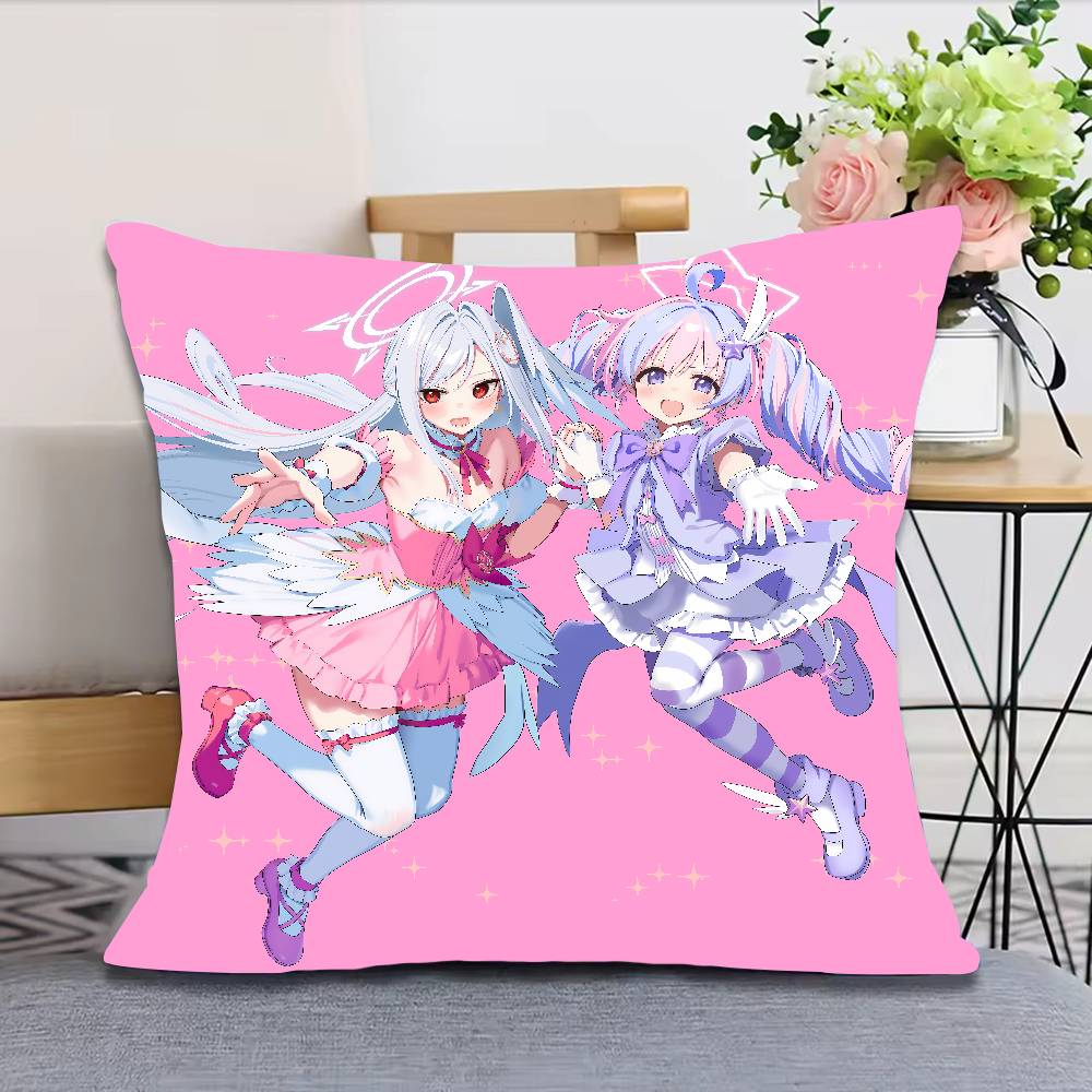 Kawaii Girl Cool Game Blue Archive Cushion Cover Decor Home Throw Pillow Covers For Couch Camping Pillow Cover Decorations