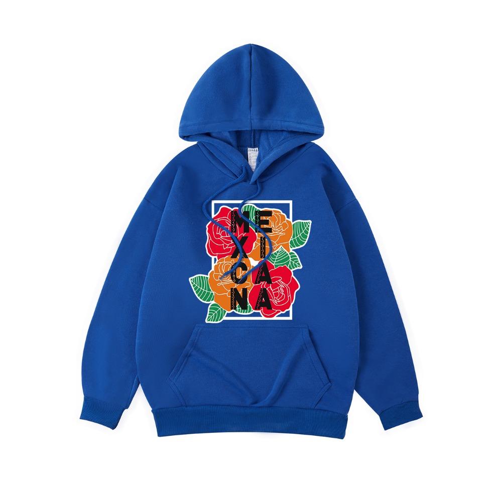 Mexico Letter Flag Printed Hoodie Women Comfortable Loose Hooded Winter Fleece Warm Sweatshirt Basics Streetwears