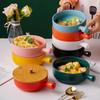 Covered Noodle Bowl Ceramic Dishes to Eat Simple Household Tableware Baking Baking Bowl Household Utensils for Kitchen Dishware