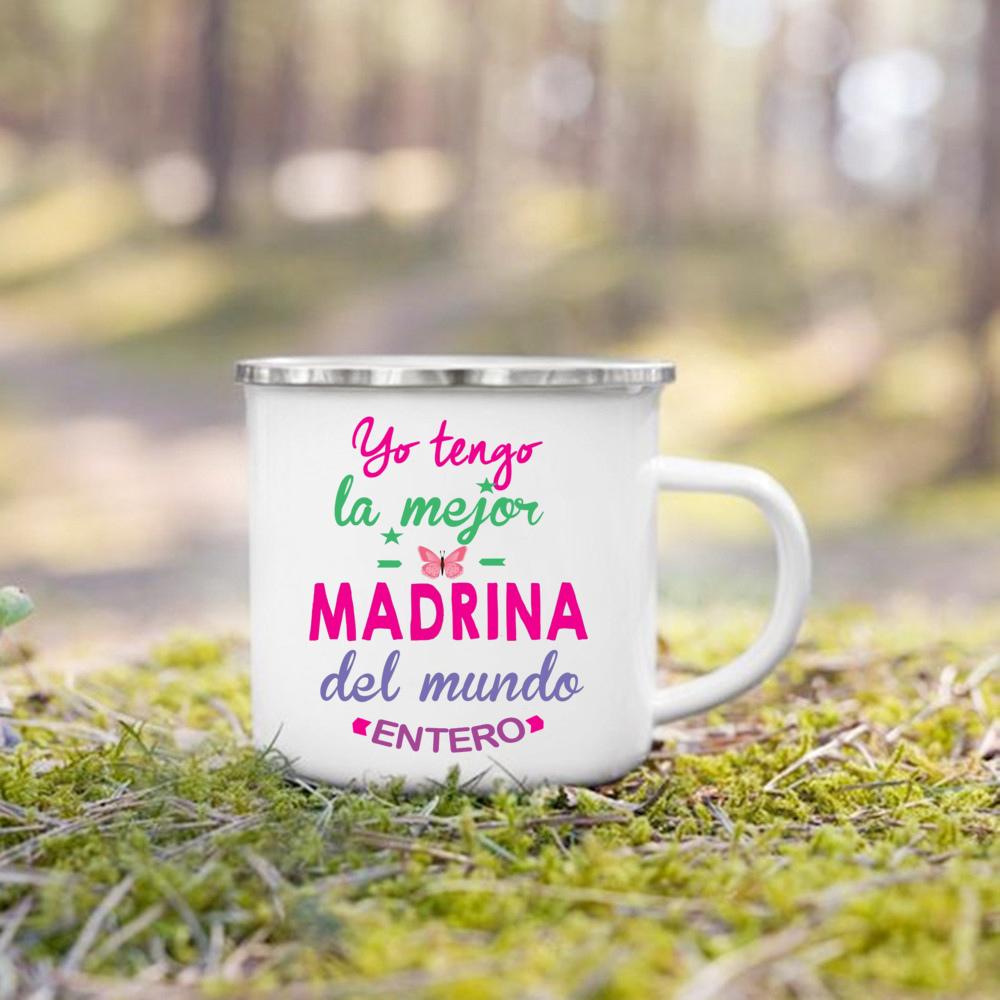 I Have The Best Godmother & Godfather in The Entire World Print Enamel Coffee Mug Drinks Cup Camping Mugs Birthday Holiday Gift 360ml