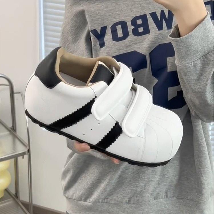 Velcro Ugly Cute Shell Head German Training Bread Shoes Women's 2025 New Versatile Inner Height Increase Leisure Sports Small Board Shoes