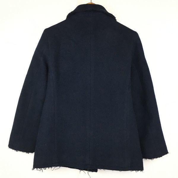 bonjour records BOYS Made in Japan Wool Pea Coat Size S Dark Navy(USED)